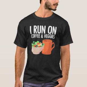 T-shirt Je Cours Sur Café Légume Végétarien Végétarien Vég