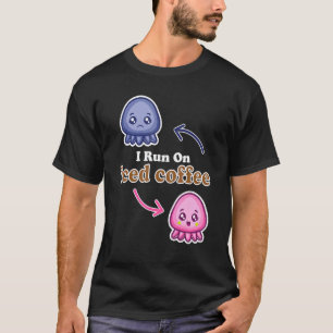 T-shirt Je Cours Sur Du Café Glacé Cute Octopus Réversible