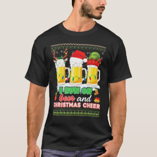 T-shirt Je Cours Sur La Bière Et Noël Chevaucher Mer Doux