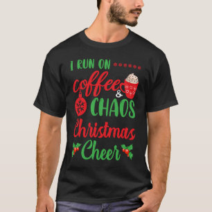 T-shirt Je Cours Sur Le Café Chaos Et La Soirée Noël