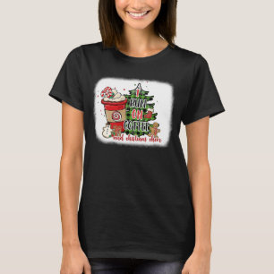 T-shirt Je Cours Sur Le Café Et Le Buffle De Fête De Noël