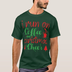 T-shirt Je Cours Sur Le Café Et Noël Joyeux Amour À La Caf