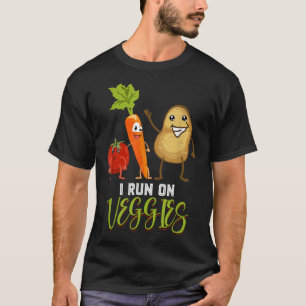 T-shirt Je Cours Sur Végétaux Légume À Base De Plantes