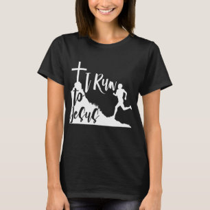 T-shirt Je cours vers Jésus courir Jogging Religieux Chrét