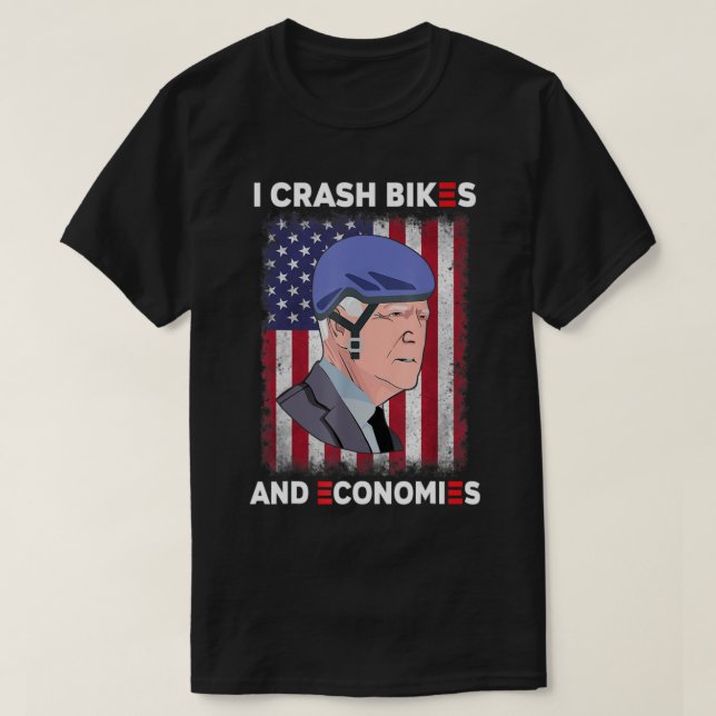T-shirt Je Crash Vélos Et Économies Biden Tomber Vélo (Design devant)