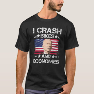 T-shirt Je Crash Vélos Et Économies Drôle Joe Biden