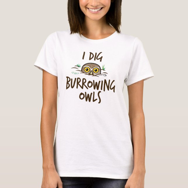 T-shirt Je creuse creuser des hiboux (Devant)