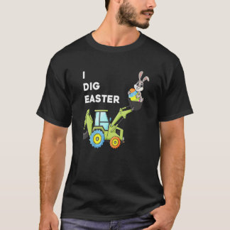 T-shirt Je Creuse Jour de Pâques Lapin Lapin Lapin Oeufs D