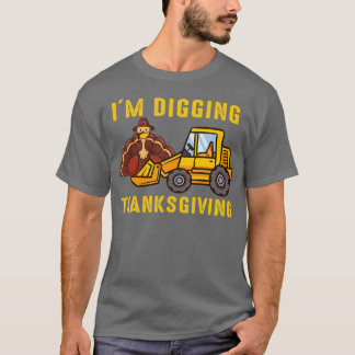 T-shirt Je Creuse Thanksgiving Turquie Tracteur Toddler Ki