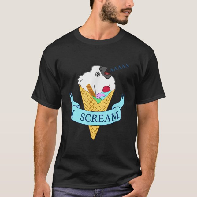 T-shirt Je crie crème glacée mignonne Bébé perroquet Drôle (Devant)