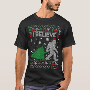 T-shirt Je crois au Big Foot Sasquatch Noël 