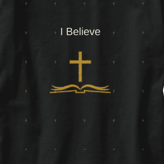 T-shirt Je crois Croix dorée et Inspiration de la Bible