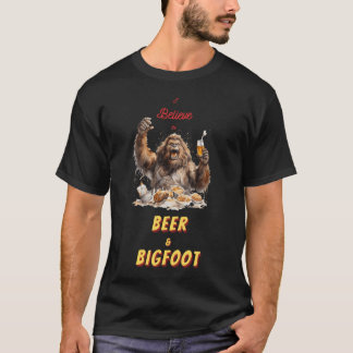 T-shirt Je crois en Bigfoot et la bière