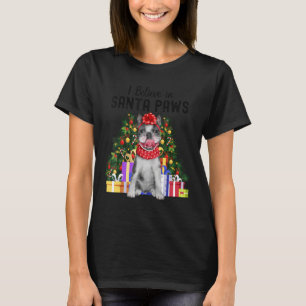 T-shirt Je Crois En Père Noël Paws Mignon Chien De Fer Fra