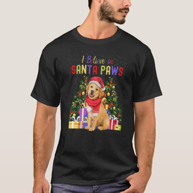 T-shirt Je Crois En Père Noël Paws Mignonne Christmas Labr (Devant)