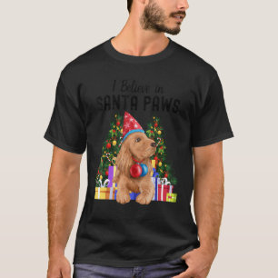 T-shirt Je Crois En Père Noël Paws Mignonne Cocker Espagno