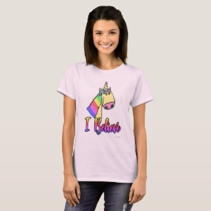 T-shirt Je Crois Funny Rainbow Unicorn Cartoon