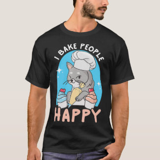 T-shirt Je Cuis Les Gens Heureux Chef Amusant Feline Chat 