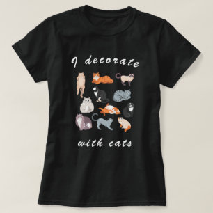 T-shirt Je Décore avec des chats Drôle Cat Clip Art