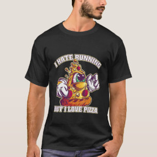 T-shirt Je Déteste Courir Mais J'Aime La Pizza