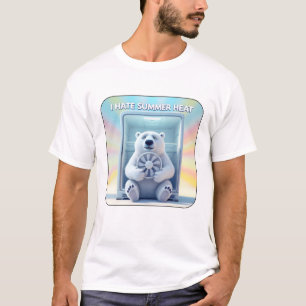 T-shirt Je déteste la chaleur de l'été - Joli ours polaire