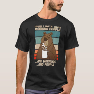 T-shirt Je Déteste Le Matin Les Gens Café Misanthropique D