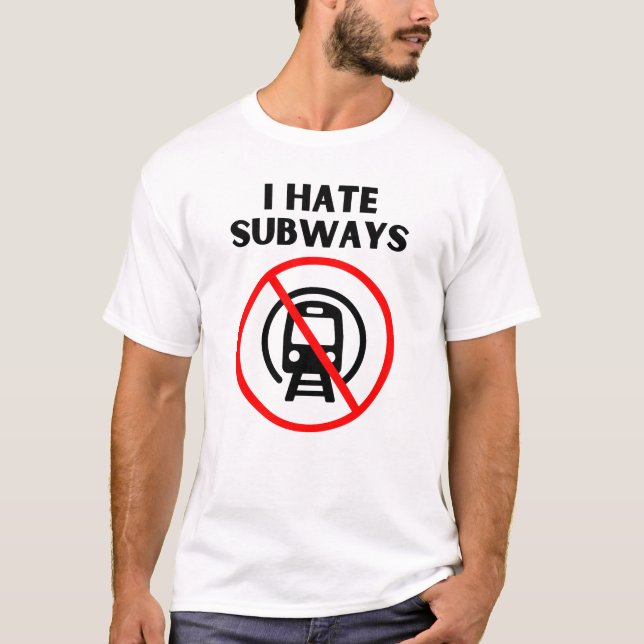 T-shirt Je déteste le métro (Devant)