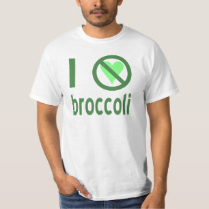 T-shirt Je déteste le texte vert brocoli