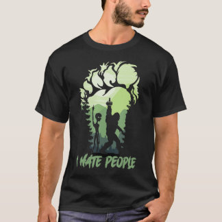 T-shirt Je Déteste Les Gens Bigfoot Sasquatch Aliens Aiman