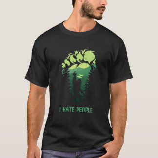 T-shirt Je Déteste Les Gens Camping Lover Bigfoot