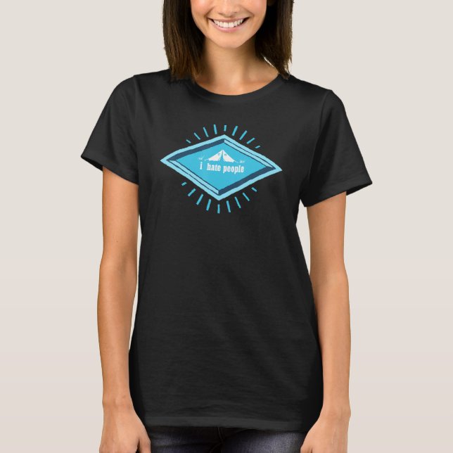 T-shirt Je Déteste Les Gens, Le Camping, Le Plaisir, (Devant)