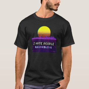 T-shirt Je déteste les gens Vaporwave Esthétique esthétiqu