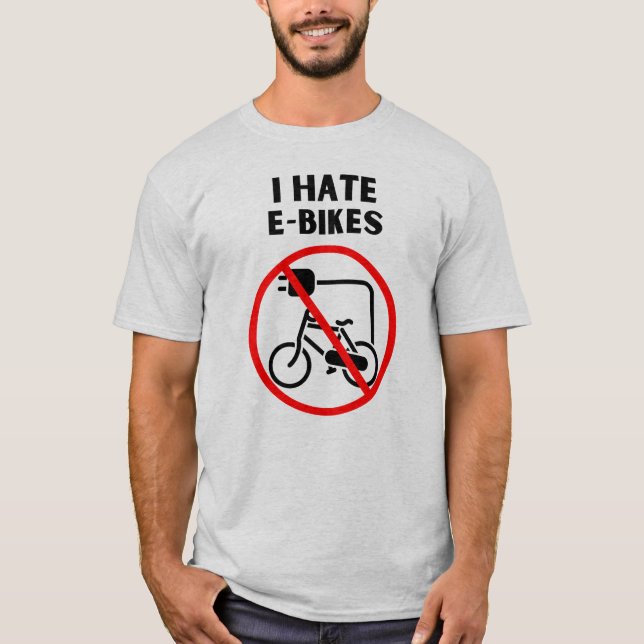 T-shirt Je déteste les vélos électroniques (Devant)