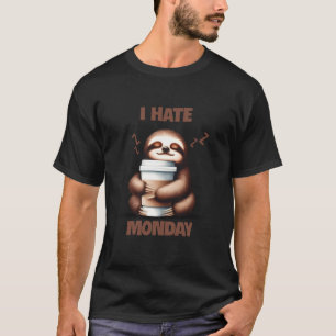 T-shirt Je déteste lundi drôle de paresseux de paresseux b