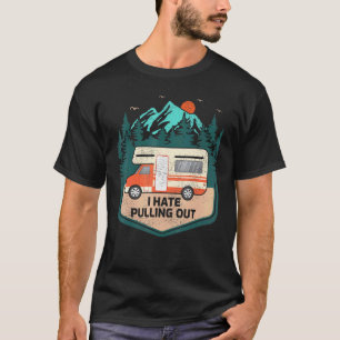 T-shirt Je déteste sortir la caravane rétro Mountain Rv