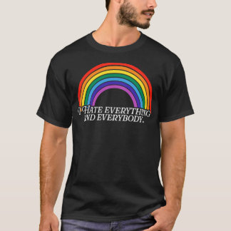 T-shirt Je déteste tout et tout le monde Rainbow