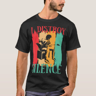 T-shirt Je détruis le silence Drôle de musique rétro Guita