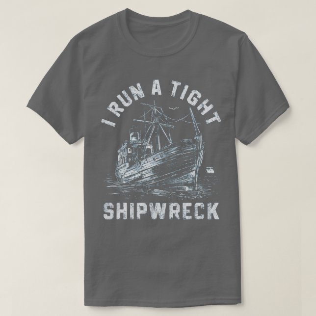 T-shirt je dirige une épave étroite (Design devant)
