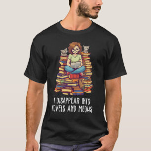 T-shirt Je disparais dans les romans et les prés Livre Ner