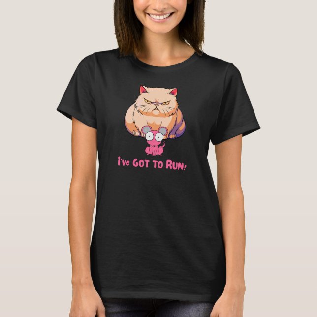 T-shirt Je dois faire courir le chat et la souris (Devant)