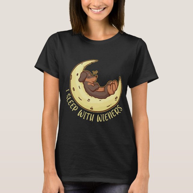 T-shirt Je Dors Avec Des Épouses Une Mère Dachshund (Devant)