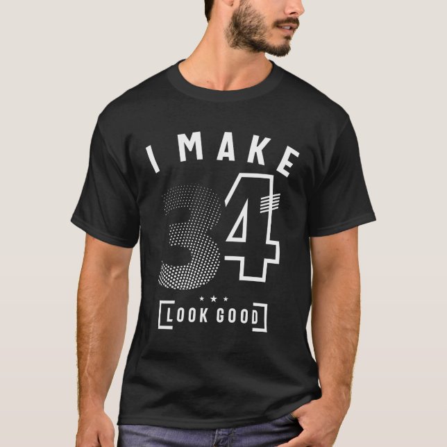 T-shirt Je Fais 34 Ans 34 Ans (Devant)