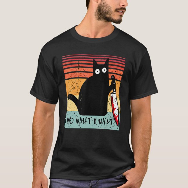 T-shirt Je Fais Ce Que Je Veux Chat Murderous Avec Hallowe (Devant)