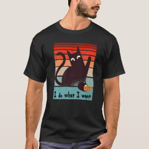 T-shirt Je fais ce que je veux que le chat rebelle renvers