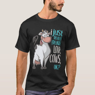 T-shirt Je Freaking Love Vaches Funny Cow Chemise Cadeau P