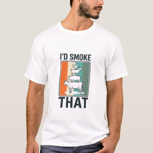 T-shirt Je fumerais ce design d'animaux de ferme BBQ vinta
