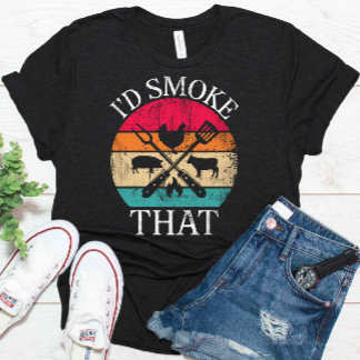 T-shirt Je fumerais ce fêtard rétro Fumeur de fête du barb