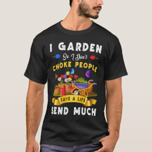 T-shirt Je jardine donc je n'étrangle pas les gens Fermier