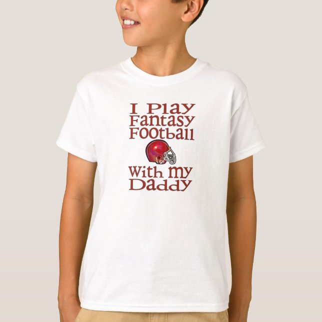 T-shirt Je joue au football d'imaginaire avec le papa (Devant)