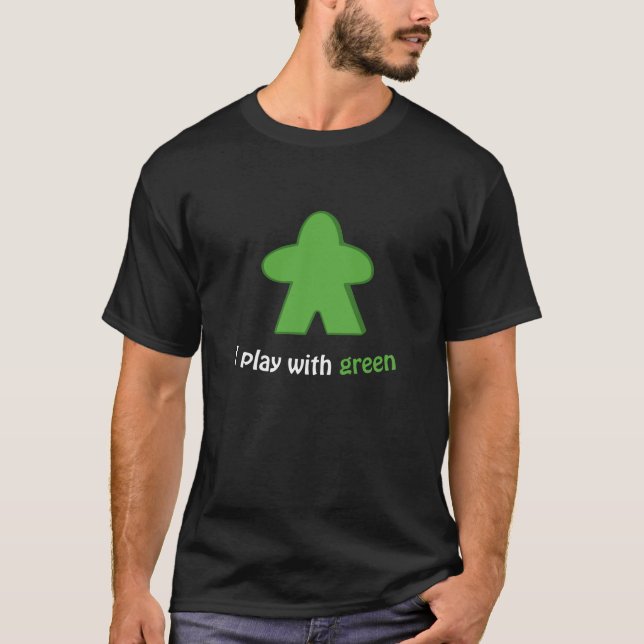 T-shirt Je joue avec Green Meeples Board Game (Devant)